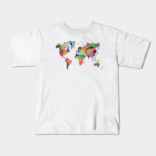 world map pastels Kids T-Shirt